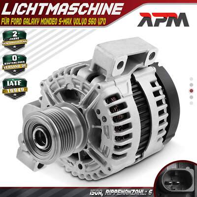 Lichtmaschine Generator 150A 12V für Ford Galaxy Mondeo S-Max Volvo S60 S80 V60