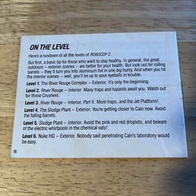 Robo Cop 2 Robocop II Nintendo NES Instruction Manual Only *READ*