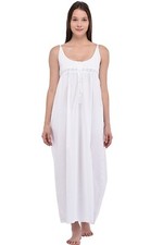 Nightingales Plus Size Ladies White Cotton Nightdress | Cotton Lane