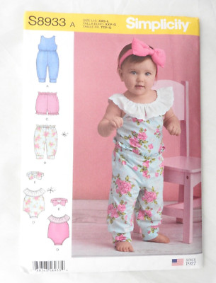 Simplicity S8933 Schnittmuster Babys Strick Strampler Hose Shorts Gr. XS - L NEU