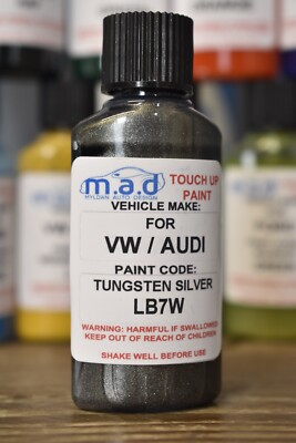 M.A.D VW TUNGSTEN SILVER LB7W PAINT TOUCH UP KIT 30ML GOLF POLO UP ...