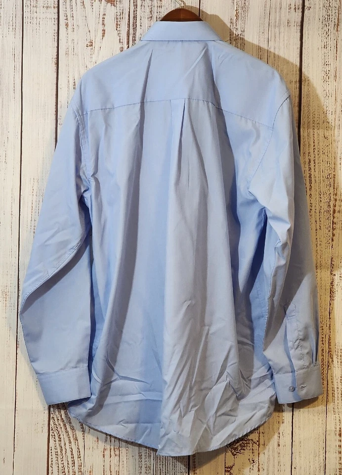 Daniel Ellissa Dress Shirt Mens 16.5 34/35 Blue Solid Longsleeve - Image 2 of 4