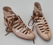 Roman leather lace ankle shoes pair White color Leather Shoes Footwear Pair