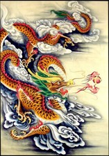 Chinese 100 real natural silk thread,su hand embroidery kits:dragon