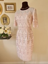 PRINCIPLES | UK 8 | Pale Pink 3/4 Sleeve Lace Dress