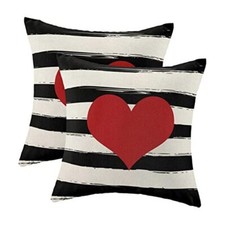 Valentines Pillow Covers 18x18 Inch Set of 2,Red 18" x 18" Pack of 1 Heart