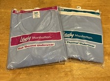 Vtg NOS Lady Manhattan Crew Neck Long Sleeve Ankle Length Knit Thermal Underwear