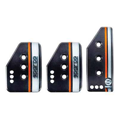Sparco Settanta Car Pedal Set - 3 Pedal - Normal Height Accelerator - Black
