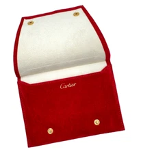 Authentic Brand New Cartier Watch & Jewelry Red Travel Pouch To Keep For Storage