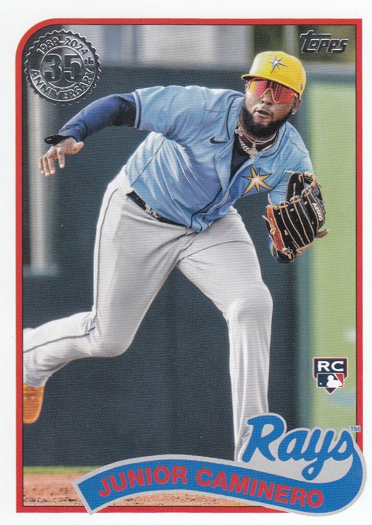 JUNIOR CAMINERO TOPPS UPDATE ROOKIE 1989 35TH ANNIVERSARY RETRO RC RAYS #16 2024