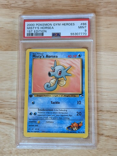 Misty's Horsea (1st Edition) graded PSA 9 for sale on eBay