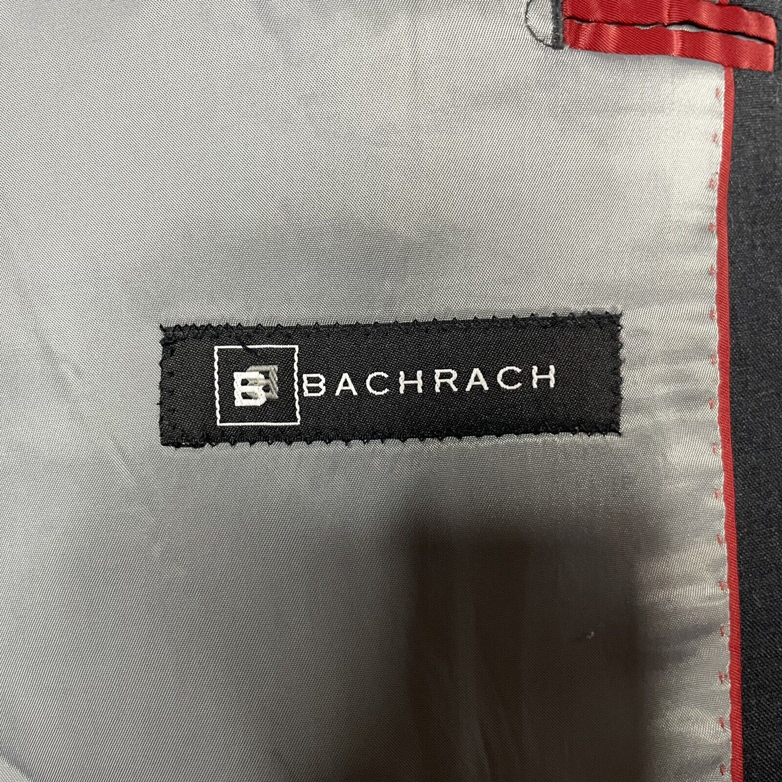 Bachrach 2 Piece Suit Mens 40S 34x29 Solid Dark G… - image 7