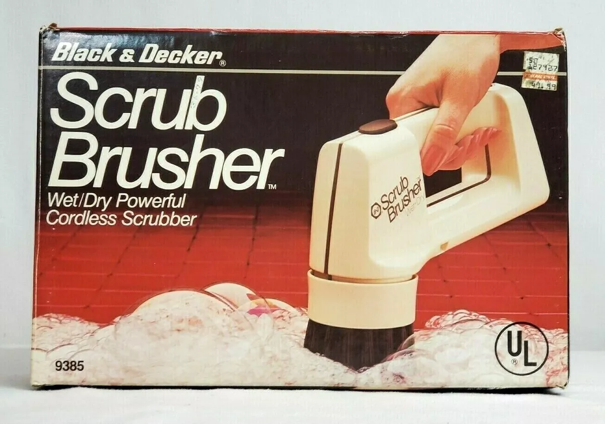 Vtg Black & Decker WET / DRY Powerful SCRUB BRUSHER Cordless Scrubber #9385  MIB