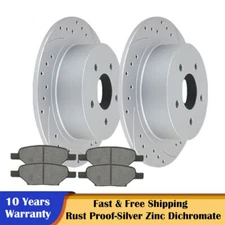 270mm Rear Slotted Rotors Discs & Brake Pads for Chevy Cobalt Malibu G5 G6 Ion