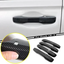 For 2023 Honda CR-V CRV ABS Carbon Fiber Exterior Car Door Handle Cover Trim 4P