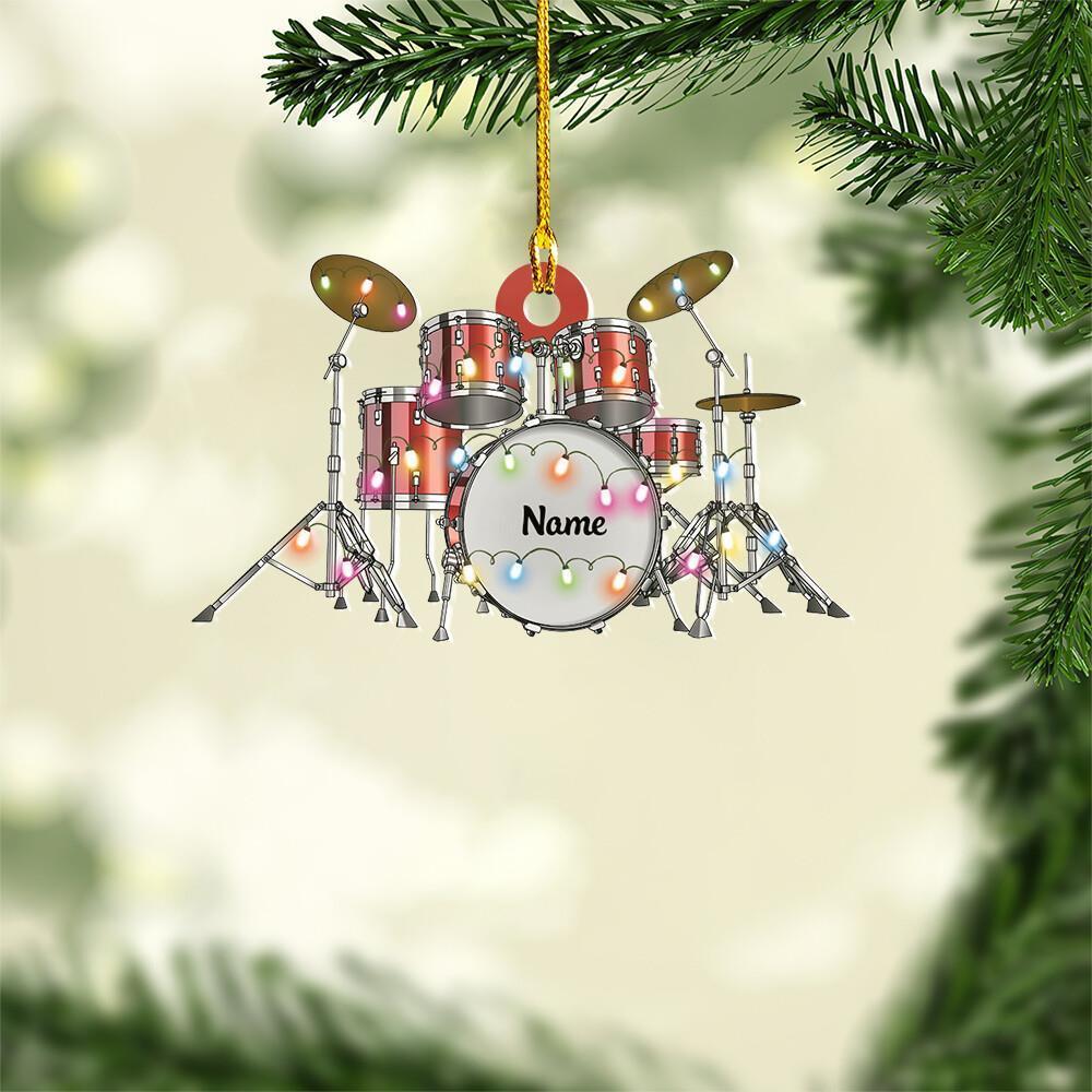 Personalized Drum Kit Christmas Light Ornament  Custom Car Ornament...