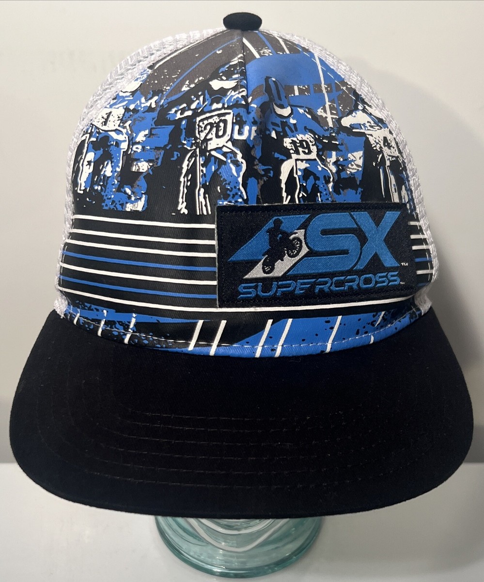 SX Supercross Snapback Hat Flat Bill Cap Full Front Print Adult