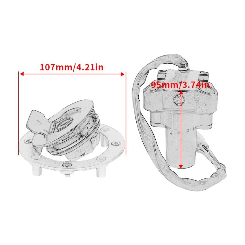Interruptor de encendido tapa de gas llave de bloqueo de asiento para Suzuki GSXR1300 Hayabusa 1999-2007 06 Foto 4 de 4