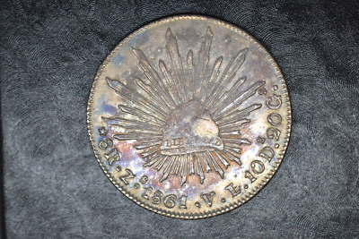 Mexico: 1861/0 Zs-VL 8 Reales- Original AU/BU with nice toning. | eBay