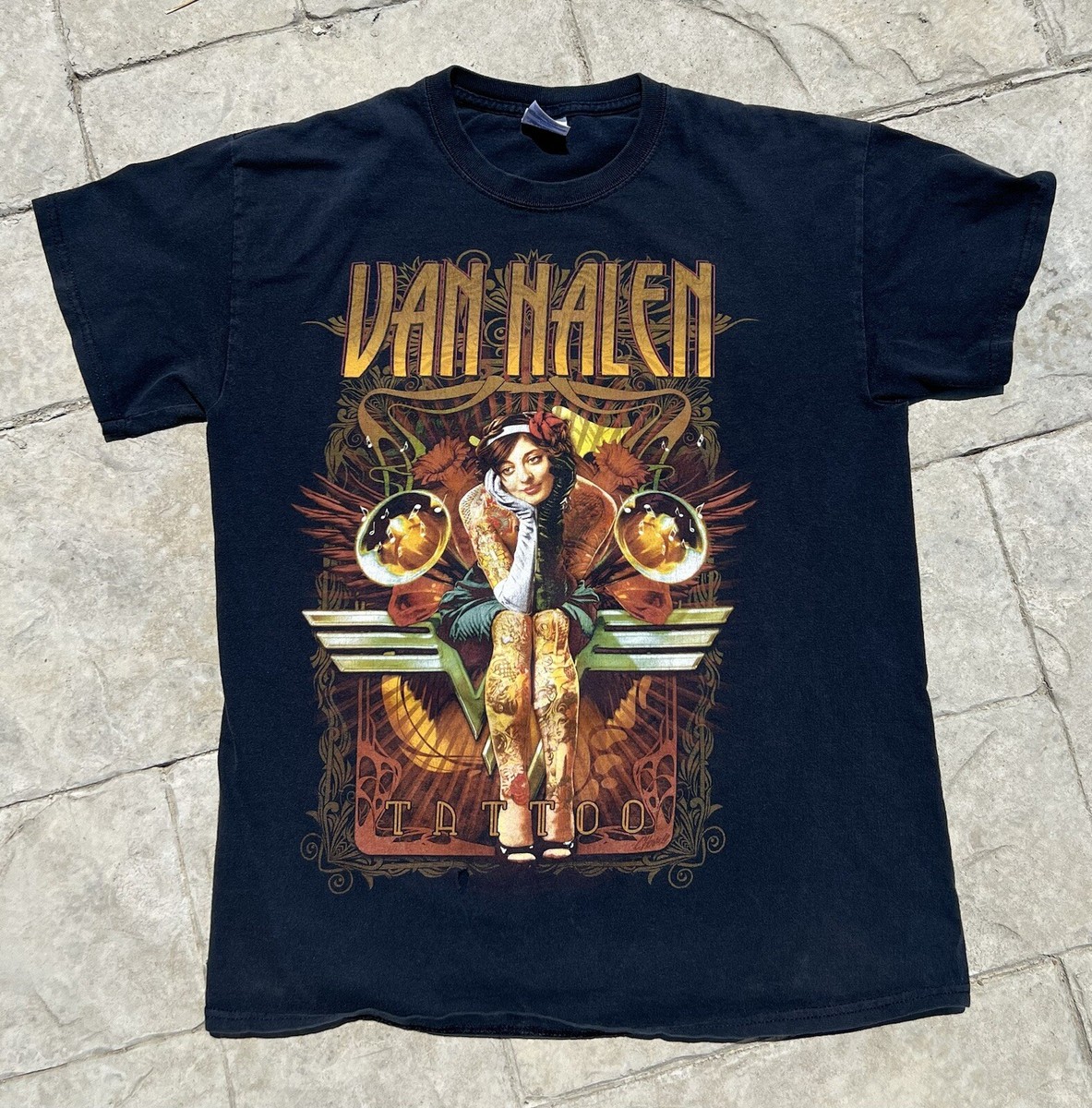 Van Halen タトゥーアート Tシャツ 2012ツアー Van Halen 2012 Tattoo Concert Tour T Shirt Size Medium M Y2K