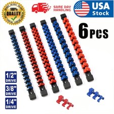 6PC Socket Organizer Holder Tool Storage Rail...