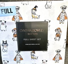 Cynthia Rowley Halloween Dogs In Costumes Pumpkins Full Sheets Set New