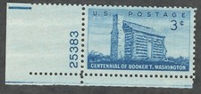 US. 1074. Log Cabin. Booker T. Washington (1856-1915) Black Educator. Pl#. MNH.