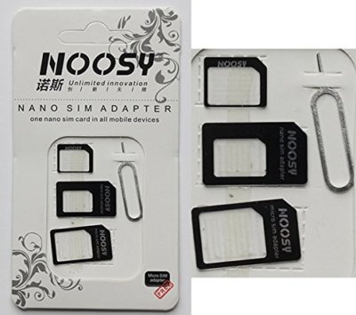 NOOSY SCHWARZ 4 IN1 NANO ADAPTER MICRO SIM ADAPTER  MICRO SIM STANDARD SIM 8.8