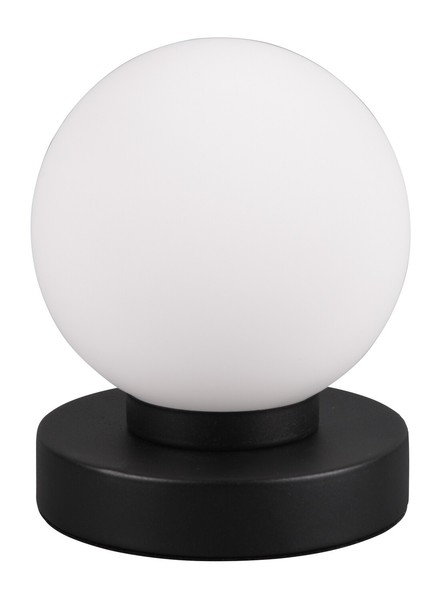 Reality Leuchten Preston Tischlampe Tischleuchte Metall Glas Schwarz Weiß Touch-image