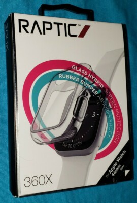 X-Doria Raptic Defense 360X Glass Hybrid Rubber Bumper Clear 44mm  Apple Watch