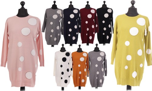 Polka Dots Tunic Top Jumper Dress 