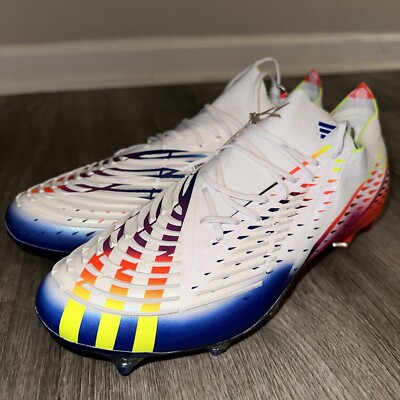 Adidas Predator Edge.1 Low SG Soccer Cleats White Solar  Yellow GW1014 Size 7.5