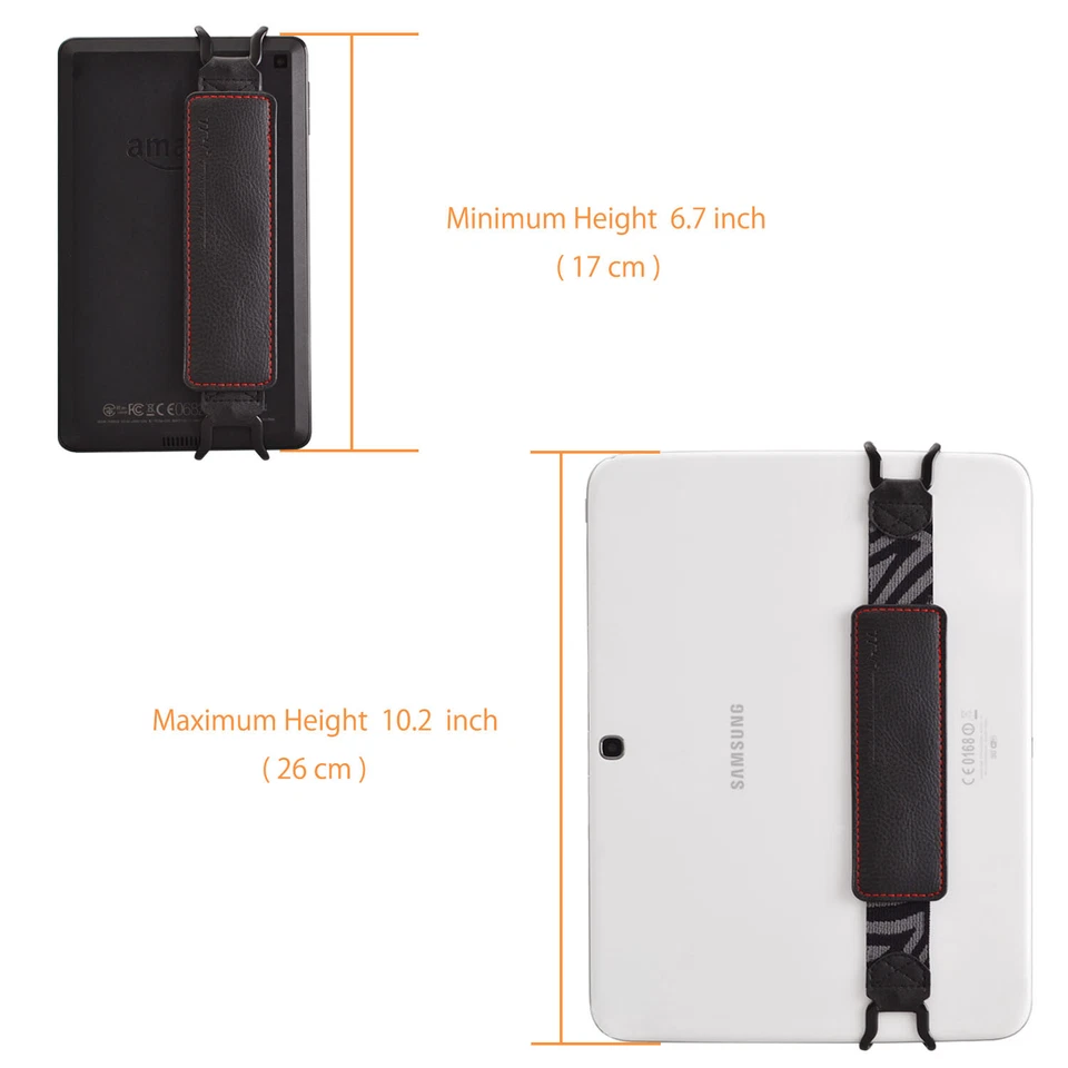 Security Elastic Hand Strap PU Holder for 7-10 Inch Tablets iPad Pro Galaxy Tab - Image 2 of 4