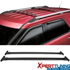 Fits 11-15 Ford Explorer 2PCS Roof Rack Cross Bar Luggage Carrier Black Aluminum