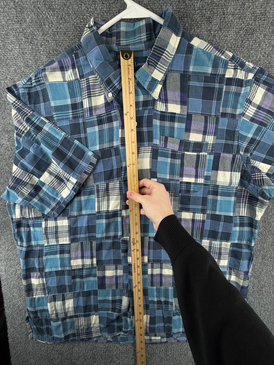 Ralph Lauren Bob Camp Patchwork Large Cotton Button Up Shirt
