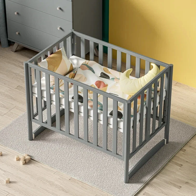 Mini cuna convertible 6 en 1 EvoNook con ruedas madera de pino Nueva Zelanda 4 alturas ajustables Foto 3 de 4