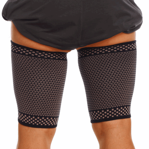 Copper Thigh High Compression Sleeve Leg Quad Hamstring Support Sports Men Women - Picture 9 of 13