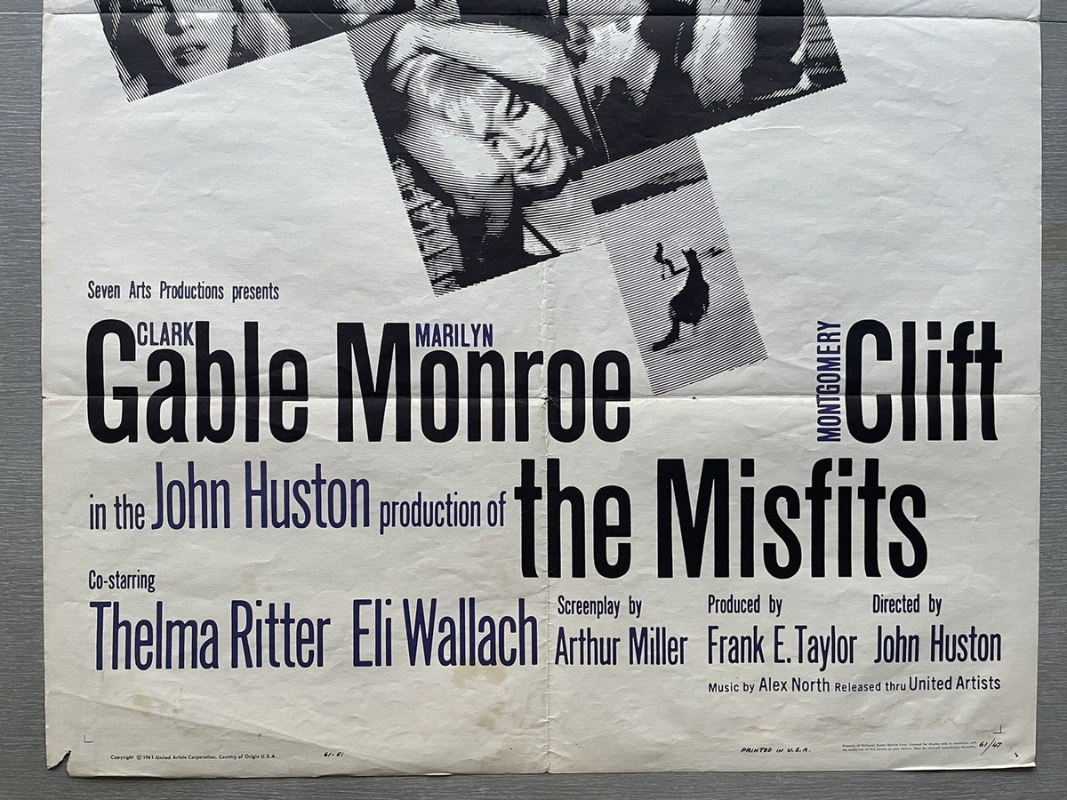 The Misfits 1961 Plakat The Misfits'', With Clark Gable And