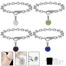 Urn Bracelet for Ashes Crystal Ash Holder Stainless Steel Cremation Urn Bracelet