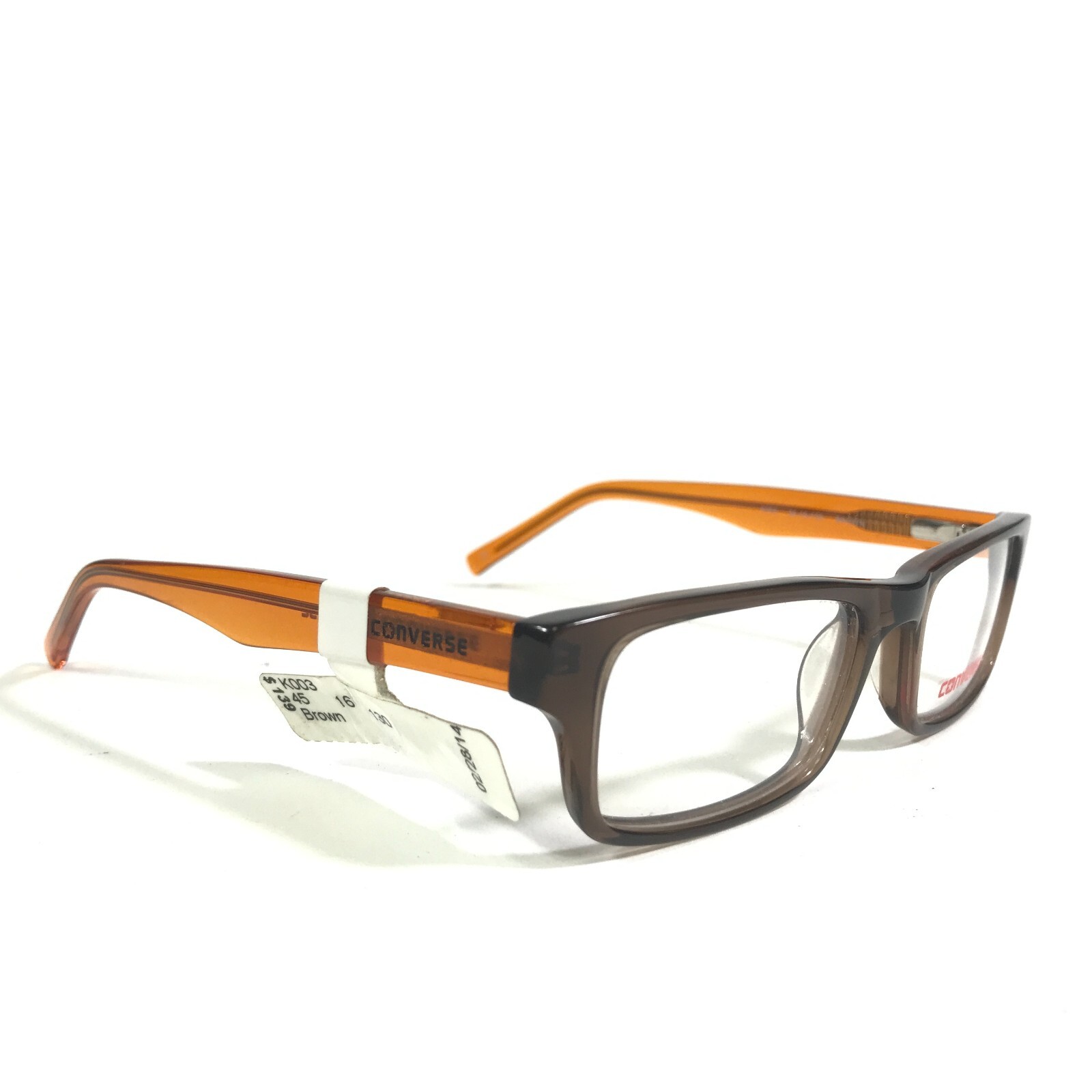 Converse Kids Eyeglasses Frames K003 BROWN Orange Rectangular Full Rim 45-16-130 thumbnail 2