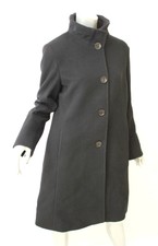 Cinzia Rocca Due Black Wool Cashmere Ruffle Coat 8 $975