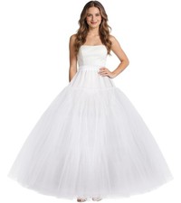 Full A-Line Hoopless Petticoat Crinoline Underskirt Adjustable Elastic Wais...