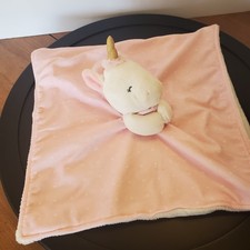 Carters Just One You Pink Unicorn White Dot Security Blanket Plush Baby Lovey
