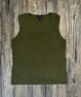 GNW Women's Size XL Green Sleeveless Scoop Neck Tank Top