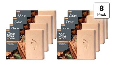 Dove Men + Care Sandalwood + Cardamom Oil Restore Cleansing Bar Soap 5oz -8 Pack