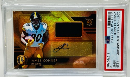 2017 Gold Standard James Conner True Jersey Auto RC /99 PSA 9 Steelers #225