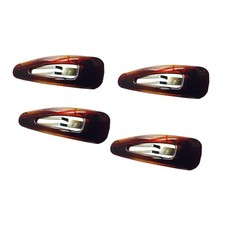 French Small Tortoise Shell Brown 2" Celluloid Acetate Set of 4 Snap Hair Pin...