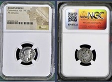 Emperor Commodus Silver Denarius NGC Genuine Ancient Roman Coin 177-192AD