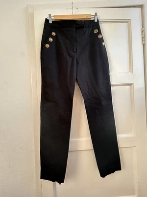 Zara Women’s High Waist Ankle Black Trousers Sz M Gold Buttons New Smart Office - Image 1 of 4