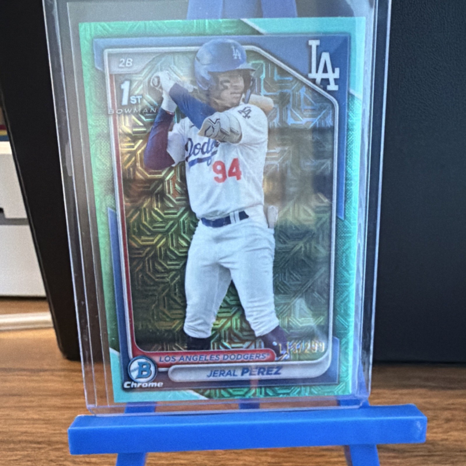 2024 Bowman Chrome - Prospects Jeral Perez #BCP-158 Aqua Mojo Refractor /299(RC)
